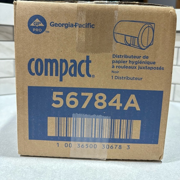 Georgia-Pacific Compact Side-By-Side Tissue Dispenser - Black - Picture 2 of 3